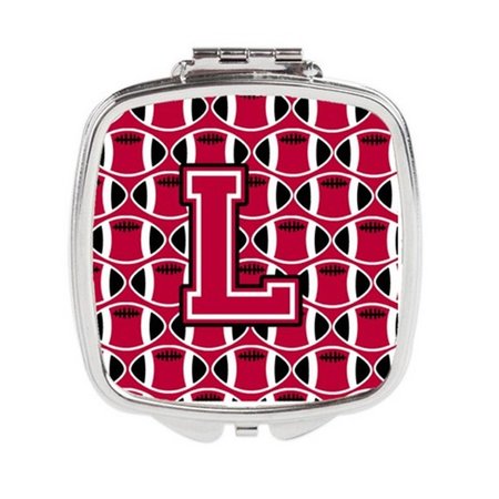 CAROLINES TREASURES Letter L Football Crimson and White Compact Mirror CJ1079-LSCM